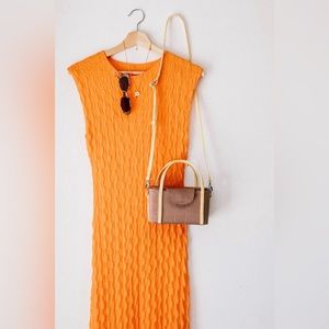 New with tags, find me now, orange midi dress